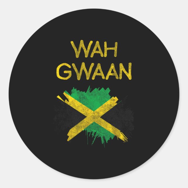 Adesivo Wah Gwaan Jamaica Flag Jamaican Pride Reggae Vacat (Frente)