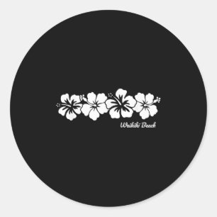 Adesivo Waikiki Beach Hawaii Hibiscus Flor Souvenir Mens