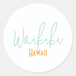 Adesivo Waikiki, Havaí Lembrança de Viagem