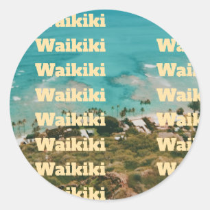 Adesivo Waikiki, Honolulu, Oahu, Havaí