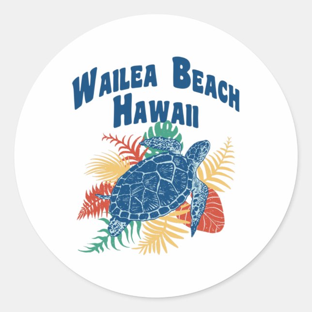 Adesivo Wailea Beach Maui Hawaii Ilhas Havaii Viagem (Frente)