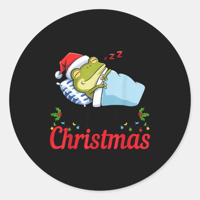 Adesivo Wake Me Up When It's Christmas Cute Frog Animal Sl (Frente)
