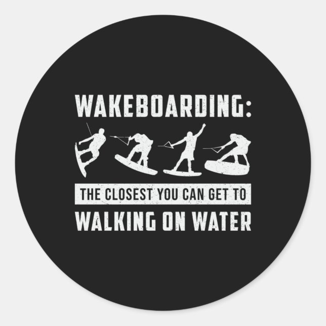 Adesivo Wakeboard Walking On Water Acordar Wakeboarder (Frente)