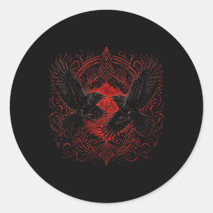 Adesivo Walhalla Feminina Corvo Corvos Runas Odin Nórdico
