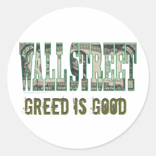 Adesivo Wall Street/ Greed é bom