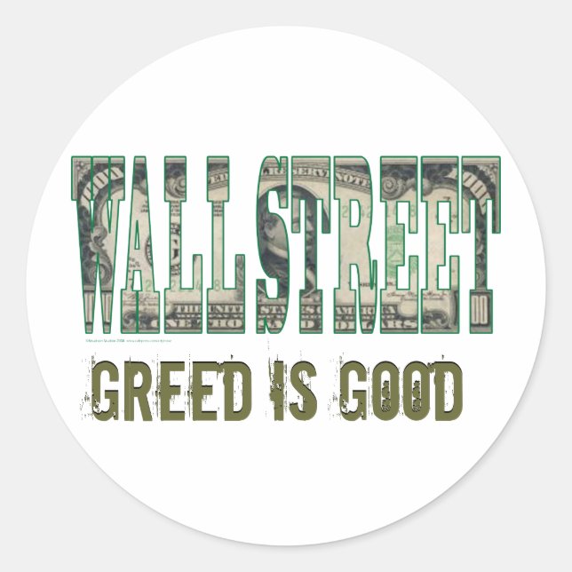 Adesivo Wall Street/ Greed é bom (Frente)