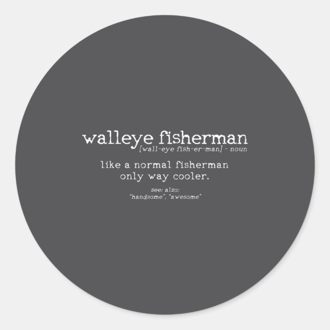 Adesivo Walleye Fisherman Definition Funny Quote Fishing G (Frente)
