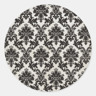 Adesivo Wallpaper Vintage Black and White Damask