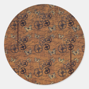 Adesivo Wallpaper Vintage Steampunk Gears