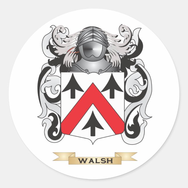 Adesivo Walsh Family Crest (Casaco de Armas) (Frente)