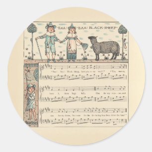 Adesivo Walter Crane Baa Baa Ovelha Negra Rima Infantil
