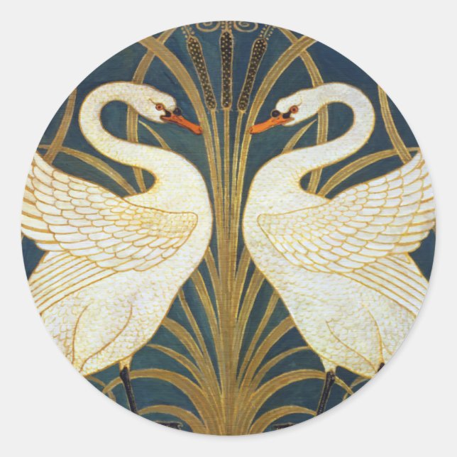 Adesivo Walter Crane Cisne Antigo e Íris Art Nouveau (Frente)