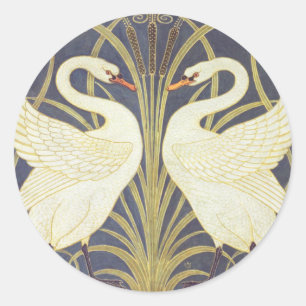 Adesivo Walter Crane Swan, Rush E Iris Art Nouveau