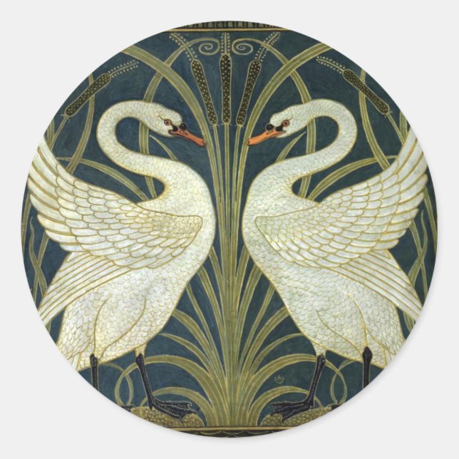 Adesivo Walter Crane Swan & Rush e Iris Vitoriano  (Frente)