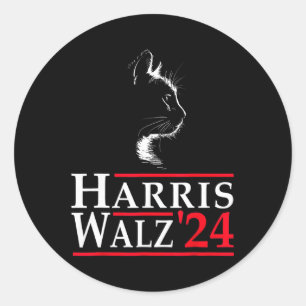 Adesivo Waltz 2024 Gato Engraçado Voto Para Kamala Harris