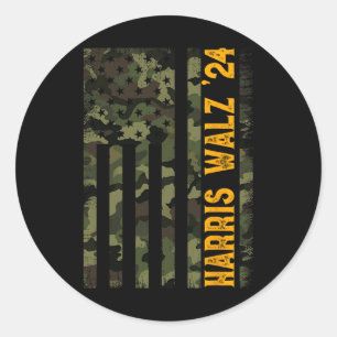 Adesivo Walz 2024 Eleição Presidencial Kamala Camo Flag