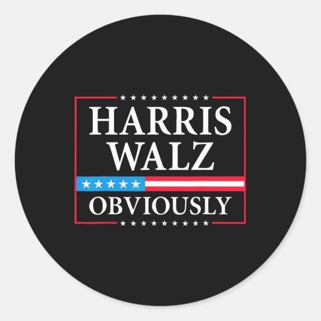 Adesivo Walz Obviamente Presidente Kamala Harris Eleita Wa (Frente)