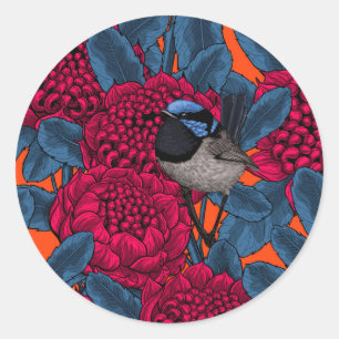 Adesivo Waratah Vermelho e forras-de-fada
