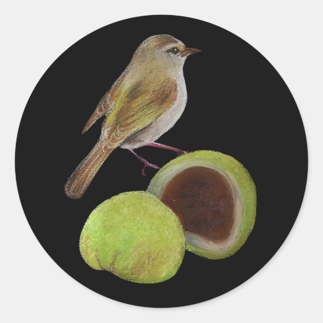 Adesivo Warbler and Uguisu Mochi Japanese Spring Sticker (Frente)