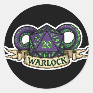 Adesivo Warlock D20 Class Crest Sticker - Funny D&D Warloc