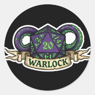 Adesivo Warlock D20 Class Crest Sticker - Funny D&D Warloc
