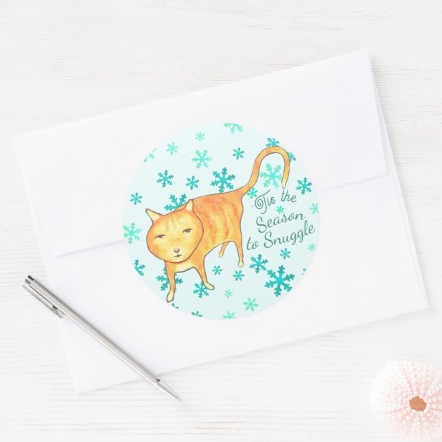 Adesivo Warm Fuzzies & Winter Flurries Christmas Cat (Envelope)