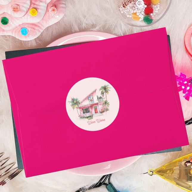 Adesivo Warm Wish Midsect Moderna Casa Rosa Natal (Criador carregado)