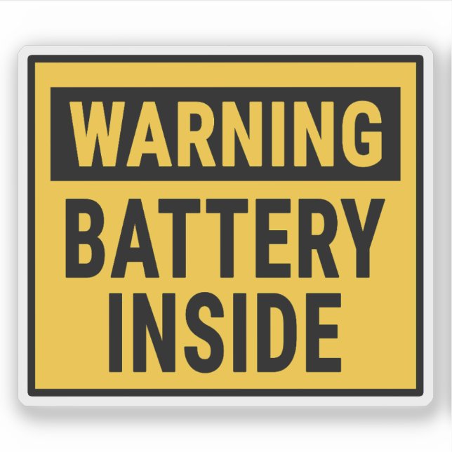 Adesivo Warning Battery Inside  (Frente)