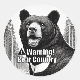 Adesivo Warning Bear Country Round Sticker