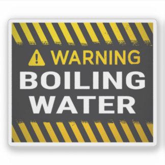 Adesivo Warning Boiling Water