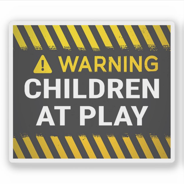 Adesivo Warning Children At Play (Frente)