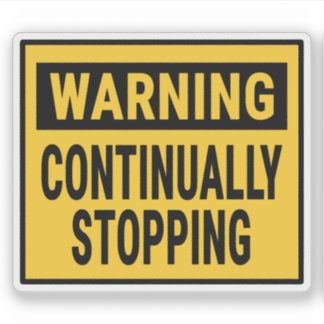 Adesivo Warning Continually Stopping 