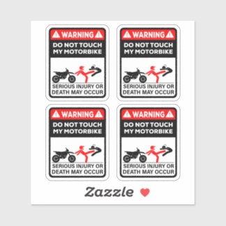 Adesivo Warning Do Not Touch My Motorbike Vinyl Stickers