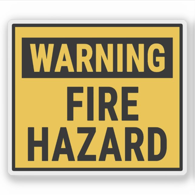 Adesivo Warning Fire Hazard  (Frente)