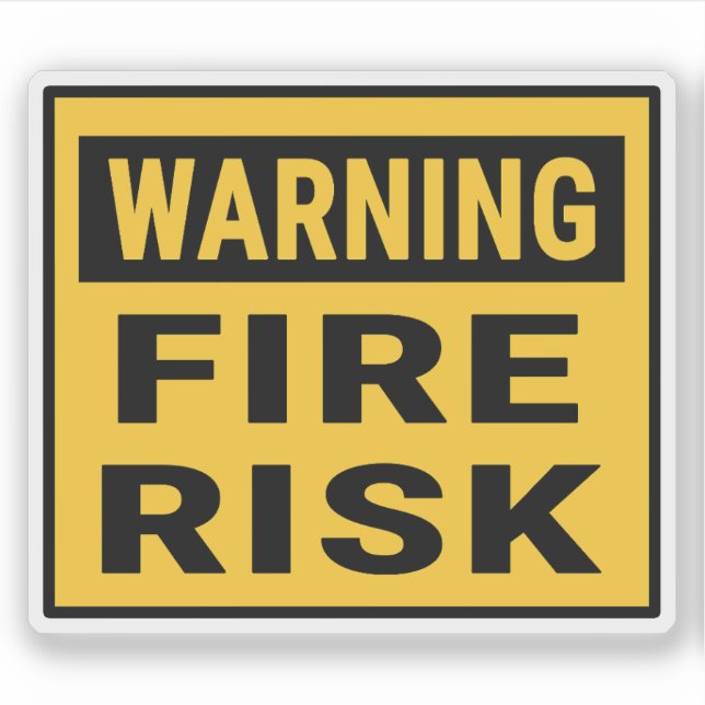 Adesivo Warning Fire Risk (Frente)