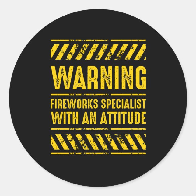 Adesivo Warning Fireworks Specialist Pyro Pyrotechnic Gift (Frente)
