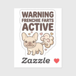 Adesivo Warning Frenchie Farts Active