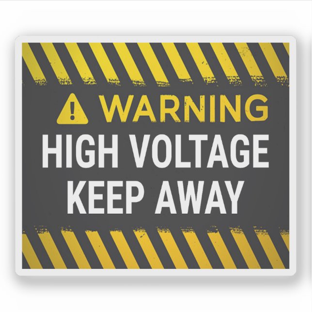 Adesivo Warning High Voltage Keep Away Sign (Frente)