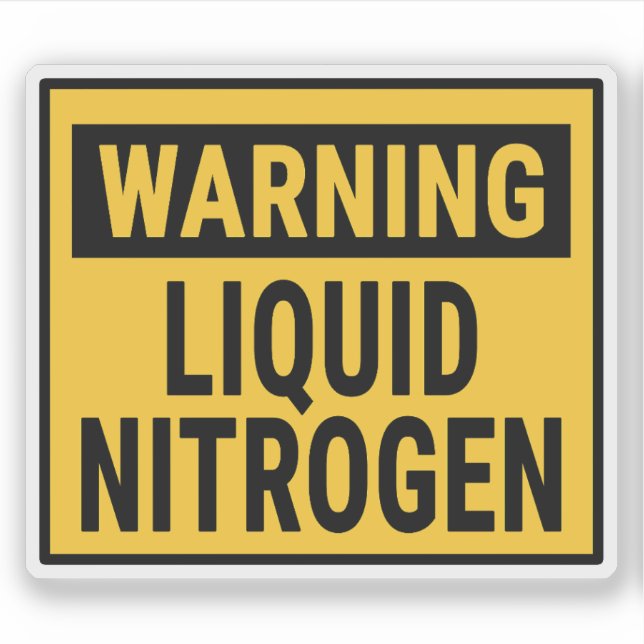 Adesivo Warning Liquid Nitrogen  (Frente)