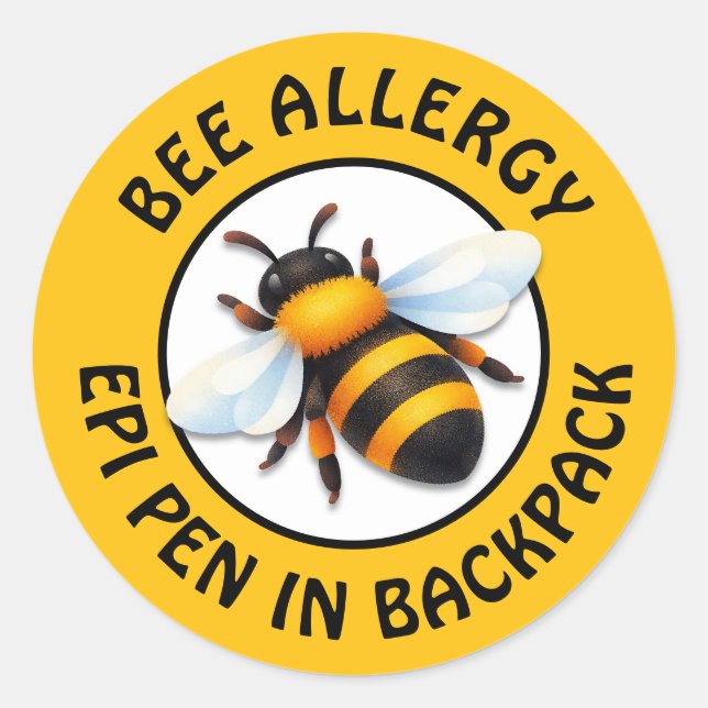 Adesivo Warning Severe BEE Allergy Alert Button (Frente)