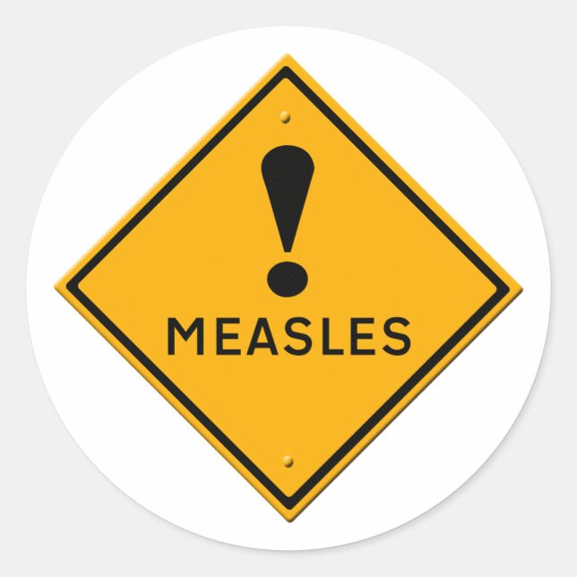Adesivo Warning sign for measles aka morbilli, rubeola (Frente)