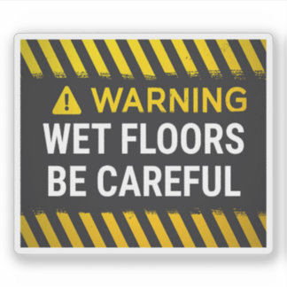 Adesivo Warning Wet Floors Be Careful