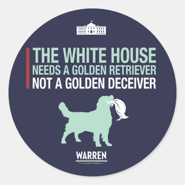 Adesivo Warren 2020 - Bailey - Retriever de Ouros (Frente)