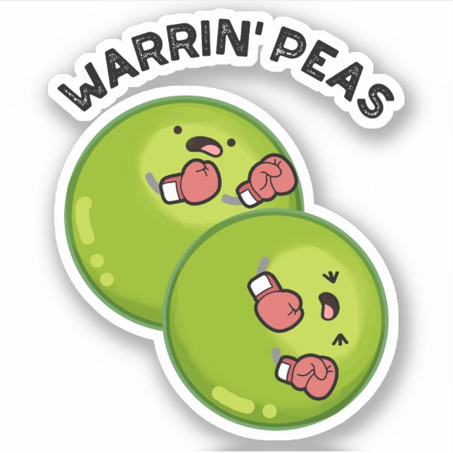 Adesivo Warrin Peace Funny Pea Pun (Frente)