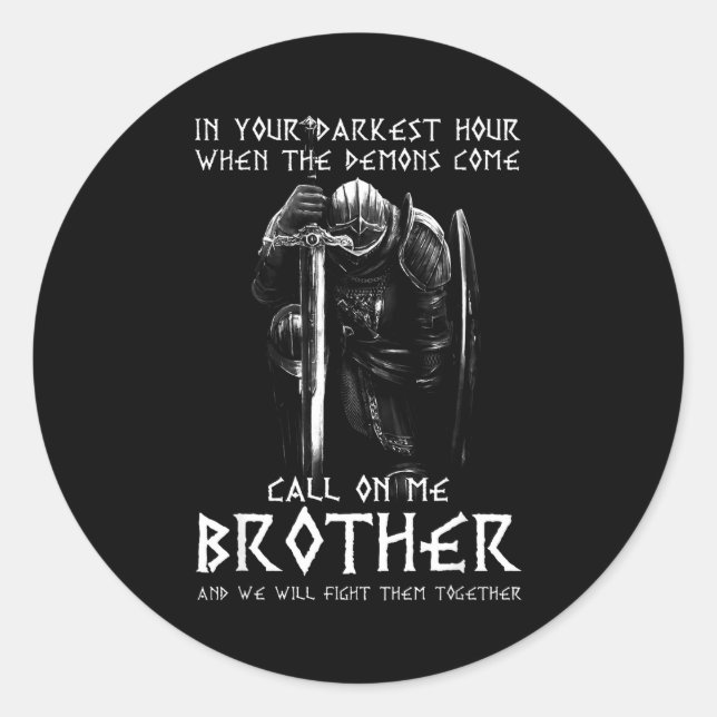 Adesivo Warrior Of God Call On Me Bother Fight Knight Temp (Frente)