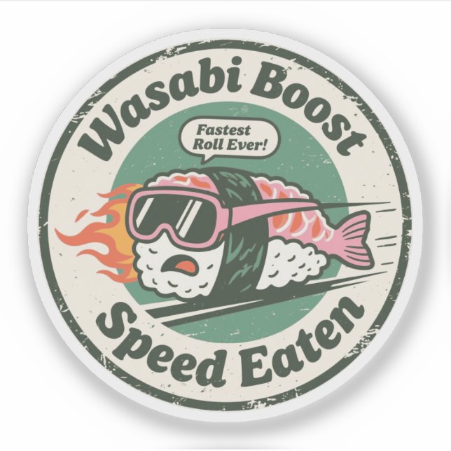 Adesivo Wasabi Boost Velocidade Comida Corrida Sushi (Frente)