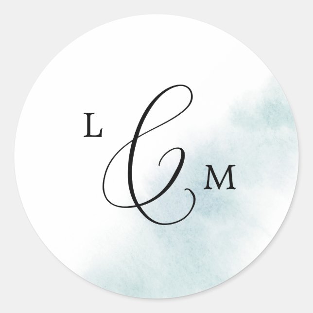 Adesivo Wash de Aquarela | Selagens de envelopes azuis (Frente)