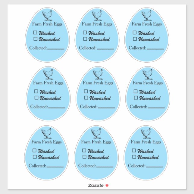 Adesivo Washed or Unwashed Egg Sticker Collected Date (Folha)