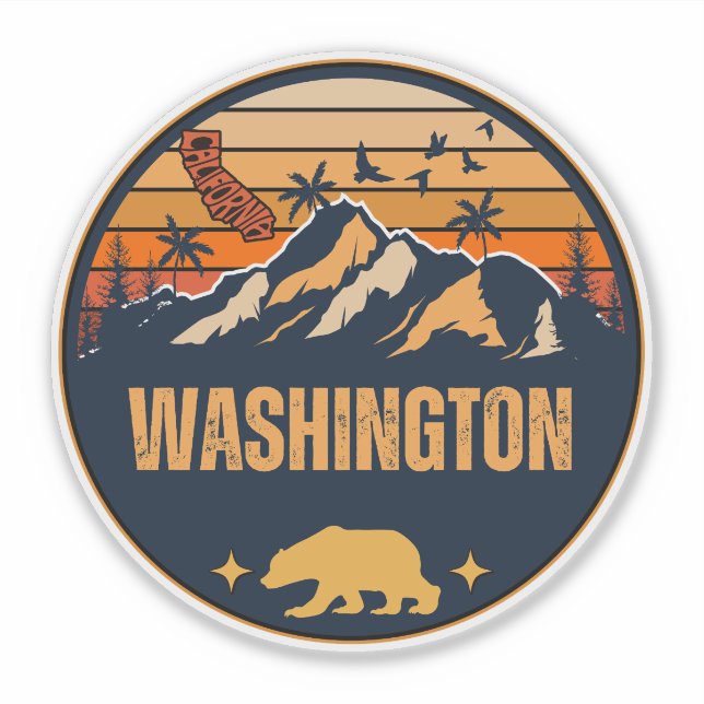 Adesivo Washington, Califórnia (Frente)