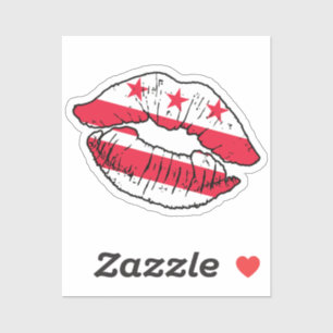 Adesivo Washington D C Washingtonian Lipstick Love Flag